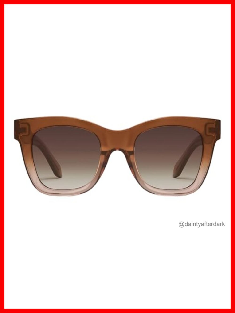 Womens Square Sunglasses Gradient Lenses UV Protection Winged Frame